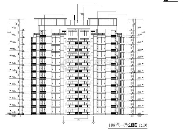 大同市某居住区1.3万平米12层框架结构住宅楼设计CAD图纸平立面-图二