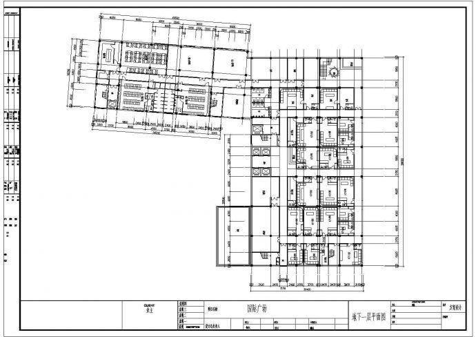 某国际广场（商业楼）设计cad施工平面图_图1