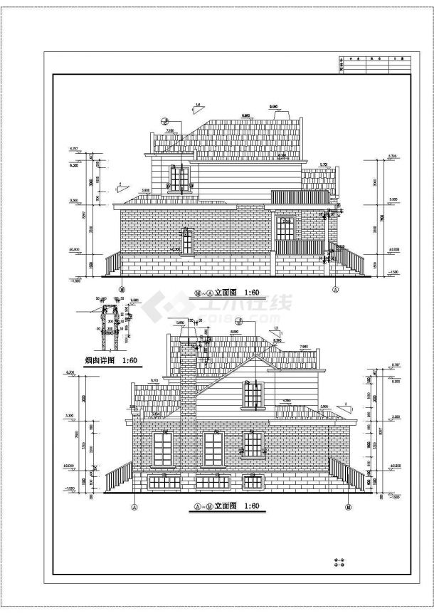 某带有车库层平面的豪华别墅建筑施工图-图一