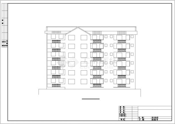 长沙市某居住区3500平米六层砖混结构住宅楼建筑设计CAD图纸-图一