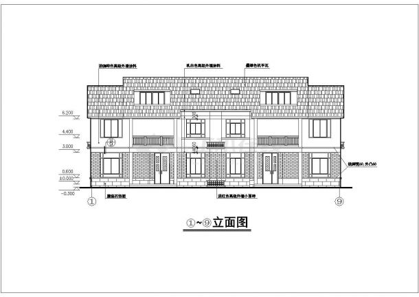 320平米2层混合结构单体别墅建筑+结构设计CAD图纸（含阁楼层）-图二