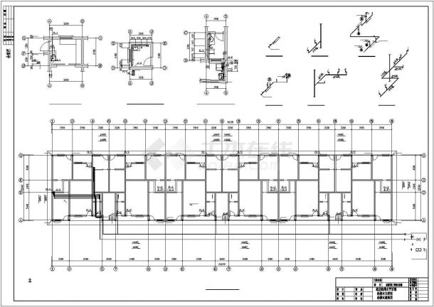 长66.24米宽12.84米6层花园住宅楼给排水施工图纸（标注明细）-图一