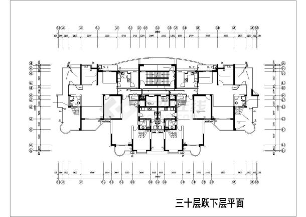 某30层住宅楼给排水施工图纸（标注明细）（长39.85米 宽17.325米 ）-图一