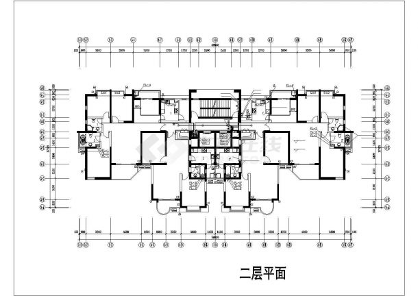 某30层住宅楼给排水施工图纸（标注明细）（长39.85米 宽17.325米 ）-图二