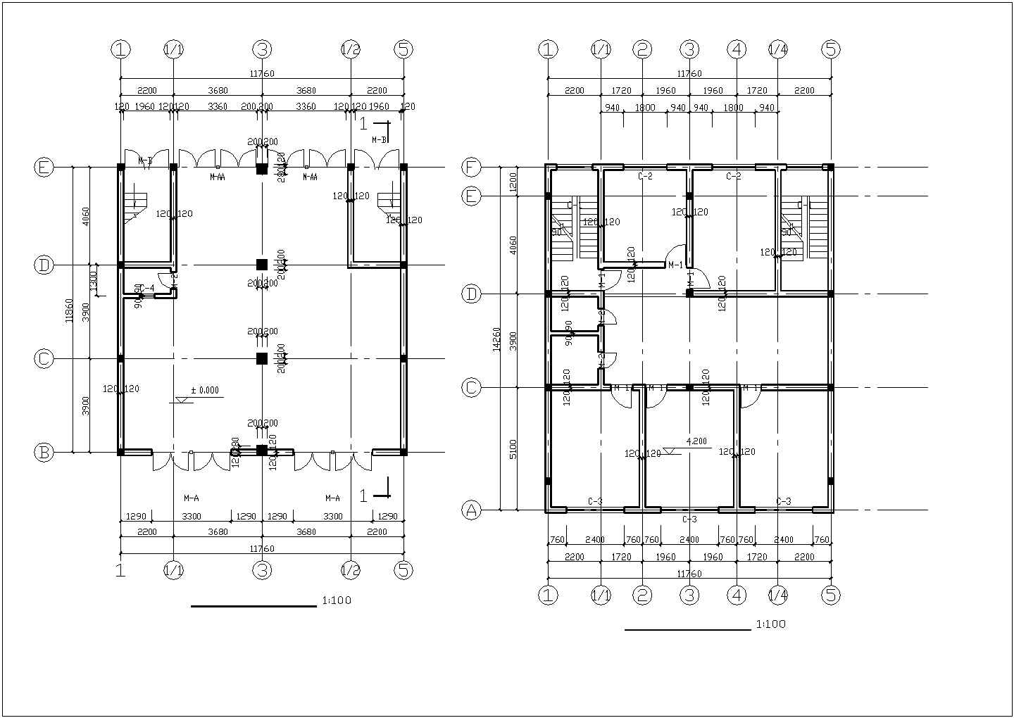 【设计院出品】3层砖混私人住宅楼结构设计方案CAD图纸