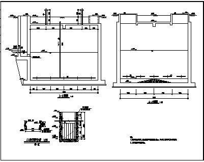 某城市机场污水站水处理设计cad图_污水站水处理施工-图一