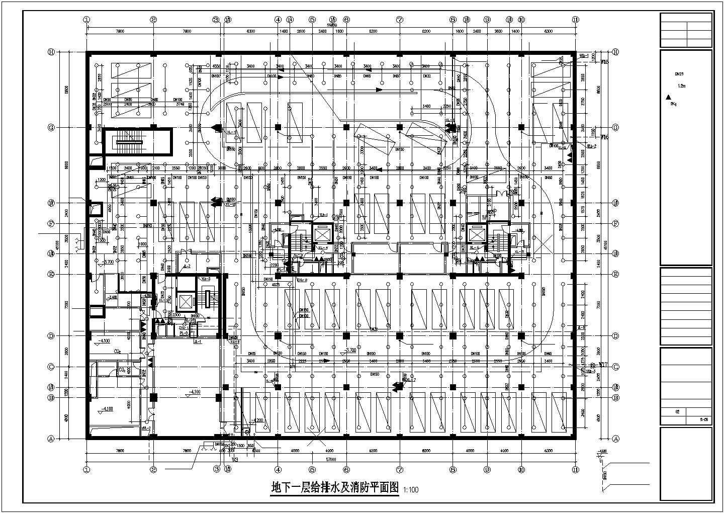 某规划设计研究院住宅楼给排水施工CAD图