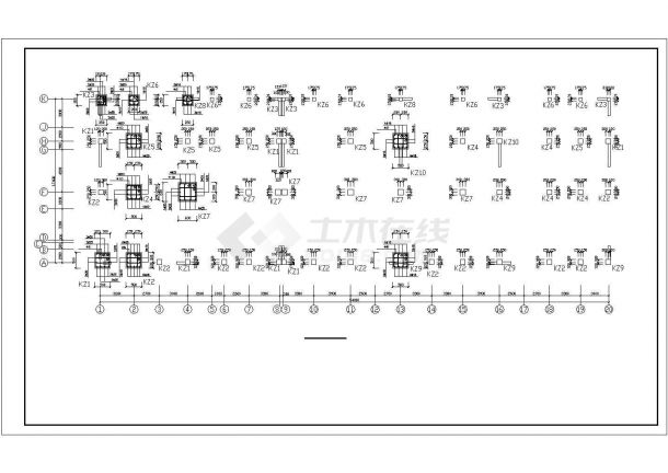 【最新】高级小区7层(底框)砖混住宅楼设计方案CAD图纸-图二