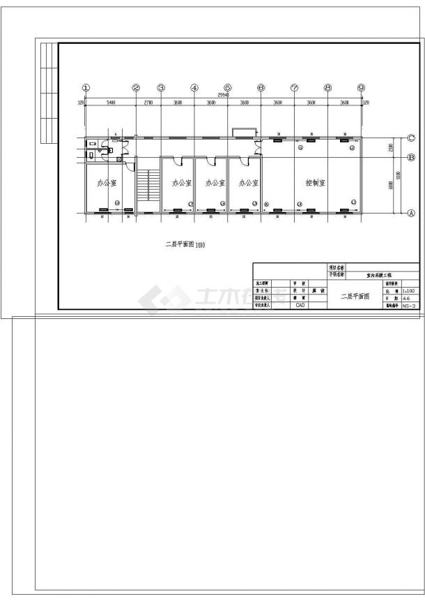 三层办公楼建筑和全套采暖系统设计cad施工图纸-图一