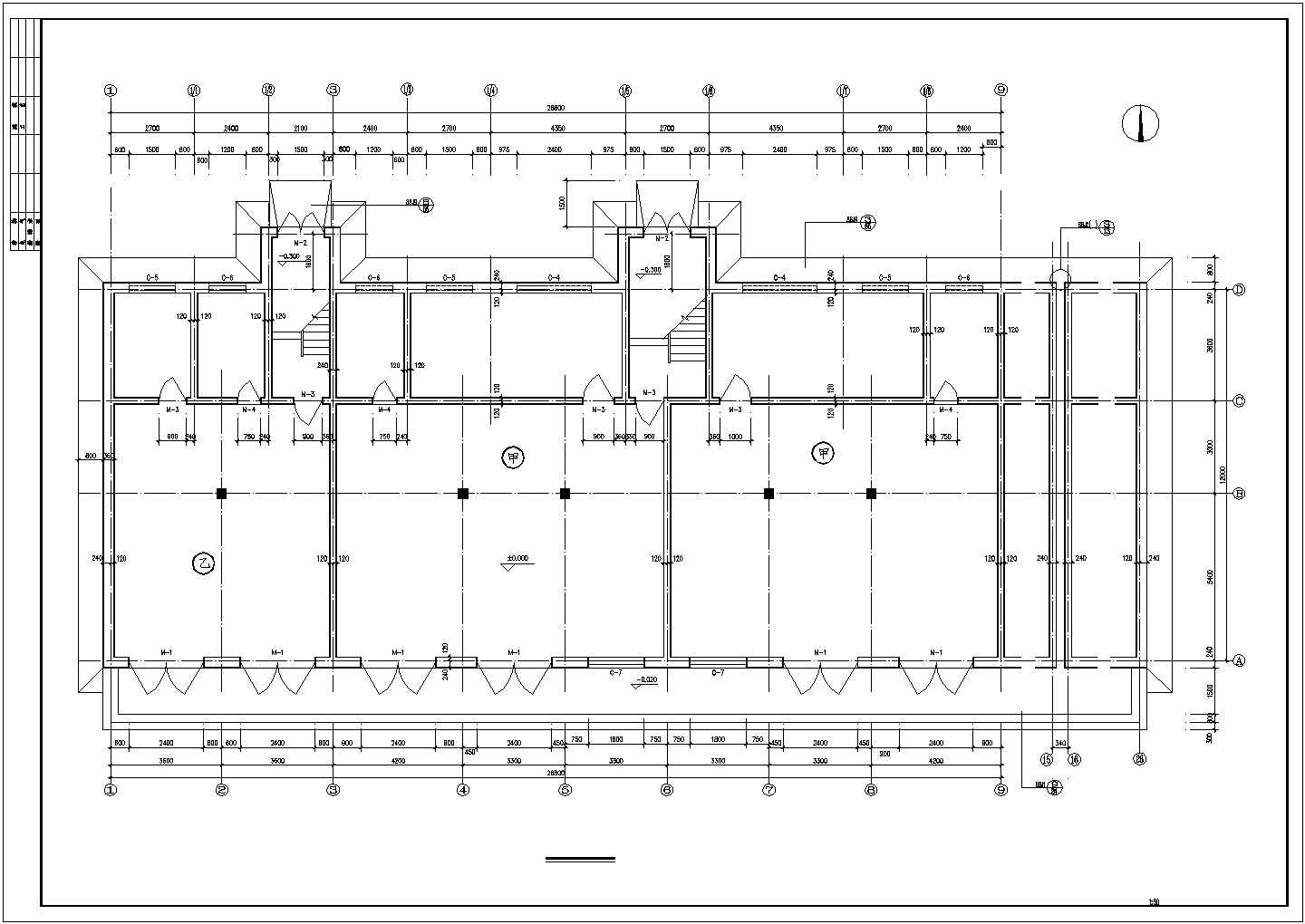 【精选】五层商用砖混结构土建建筑设计CAD图纸