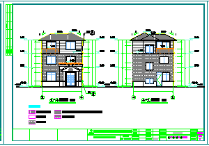 新农村两层别墅建筑设计cad图纸-图二