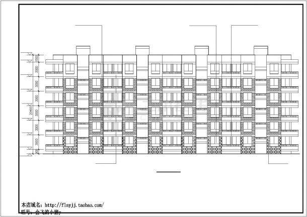 长48.8米 宽10.8米 6层研究生公寓楼建筑设计CAD图-图二