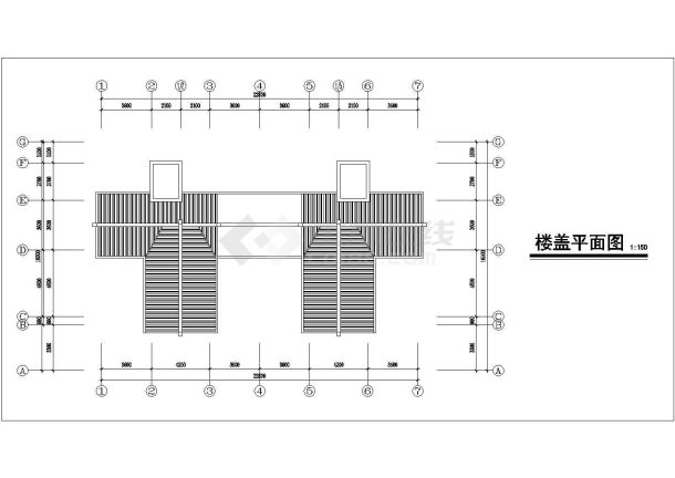3层框混结构双拼别墅平立剖面设计CAD图纸（每户270平米）-图二