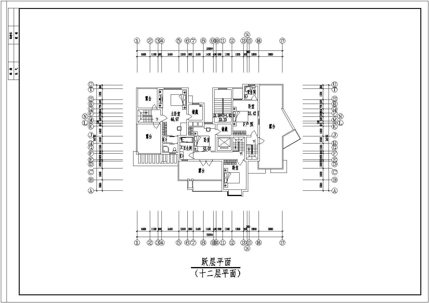 2900平米12层框混结构点式住宅楼平立面设计CAD图纸