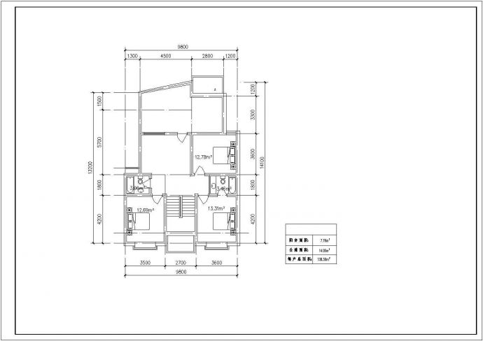 沈阳市某新建小区70-140平米左右热门户型设计CAD图纸（共20张）_图1