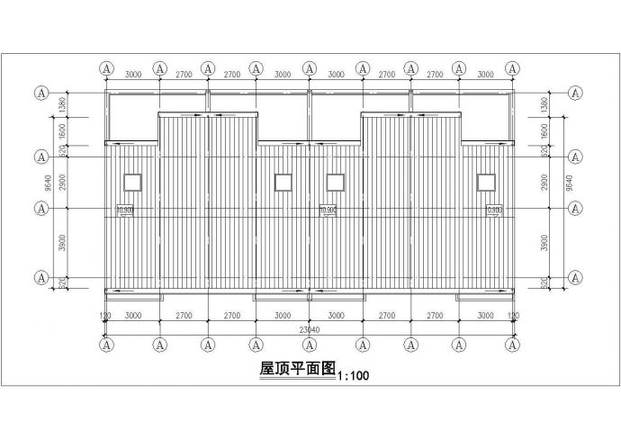 1300平米4层框混结构住宅楼平立剖面设计CAD图纸（1层4户）_图1