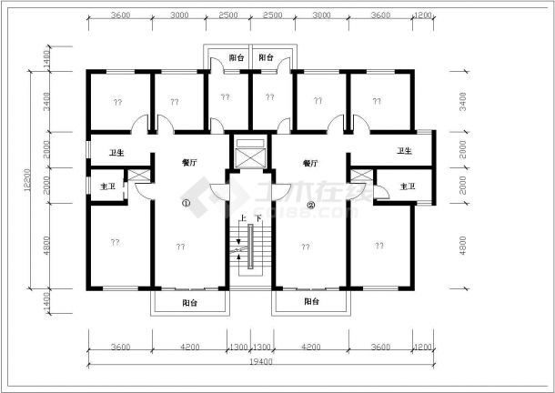 长春市某新建小区90-130平米热门户型设计CAD图纸（20张）-图二