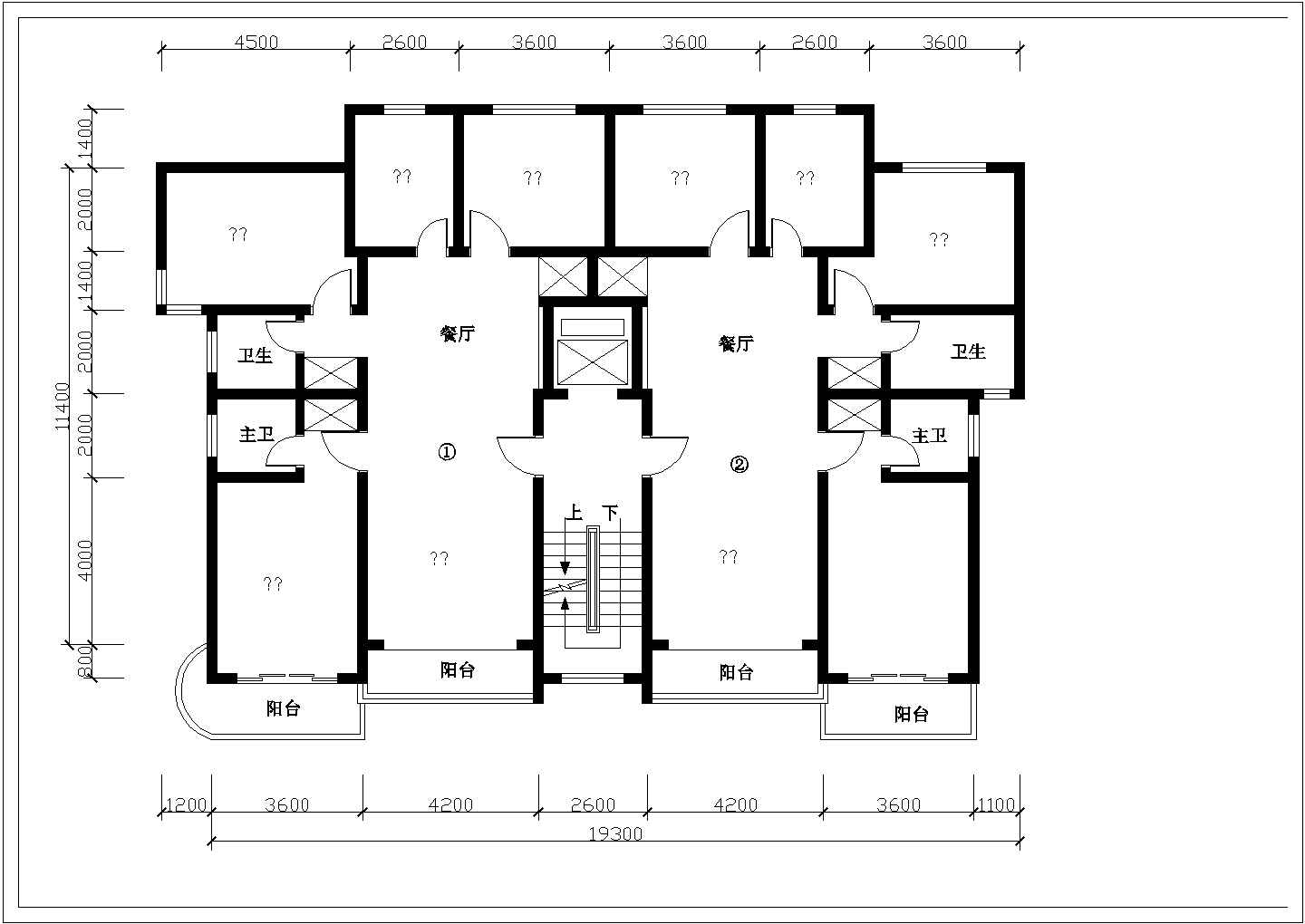 长春市某新建小区90-130平米热门户型设计CAD图纸（20张）