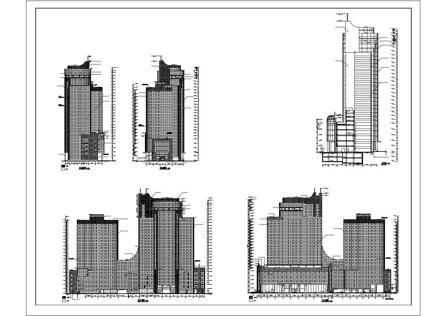 某广场高层综合楼设计cad建筑图