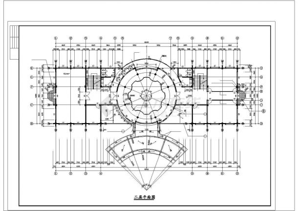 住宅小区会所建筑设计CAD施工图-图二