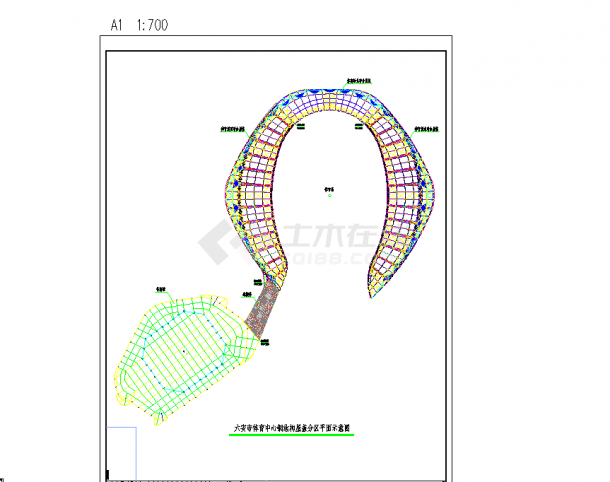 某地安徽六安市体育中心项目建筑施工图CAD图纸-图一