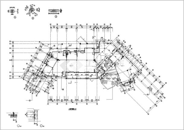 某地2层1895.11平米万科会所建筑施工图【平立剖 楼梯平面（无屋顶平面）】-图一