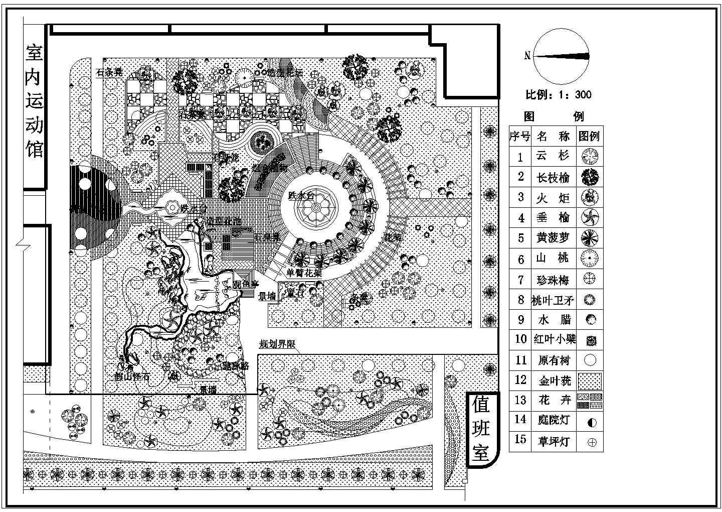 广场景观CAD平面图--某文化广场平面规划设计图纸