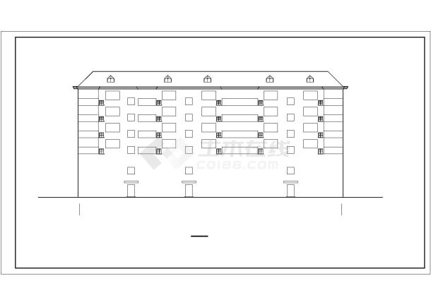 4100平米6层框混结构商住楼平立剖面设计CAD图纸（1-2层商用）-图二