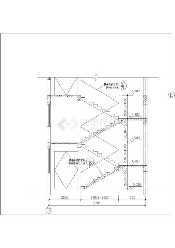 南昌市工厂1600平米2层框架结构加工厂房建筑设计CAD图纸-图一