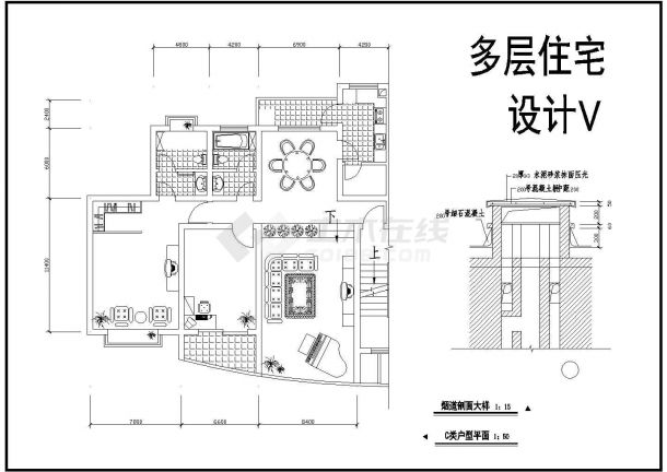 2900平米左右6层砖混结构住宅楼平立面设计CAD图纸（3套方案）-图一