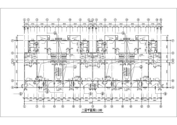 3100平米6层砖混结构住宅楼全套建筑设计CAD图纸（含地下室层）-图二