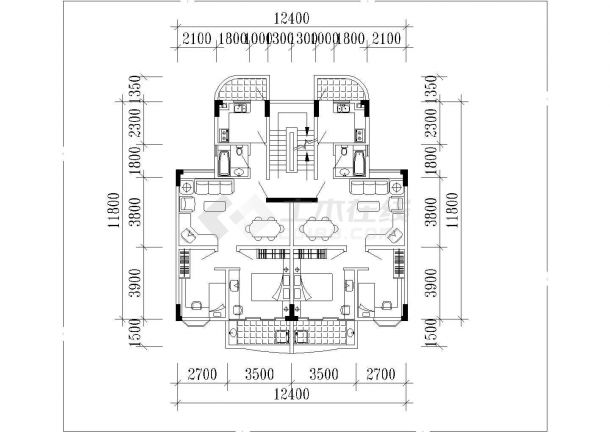 潮州市某新建小区70-110平米的平面户型设计CAD图纸（共10张）-图一