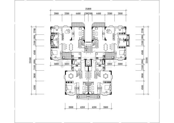 潮州市某新建小区70-110平米的平面户型设计CAD图纸（共10张）-图二