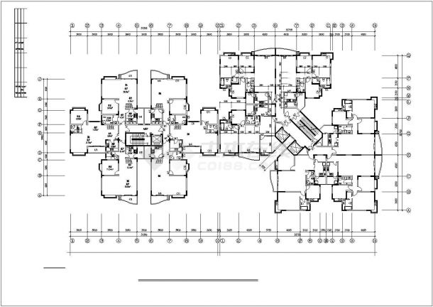 三门峡市某小区1万平米左右13层框架结构住宅楼平立面设计CAD图纸-图一