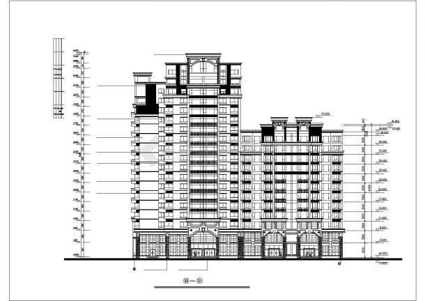 三门峡市某小区1万平米左右13层框架结构住宅楼平立面设计CAD图纸-图二
