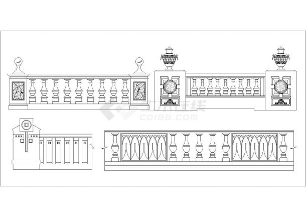 经典11套欧式栏杆设计cad 建筑施工详图-图二