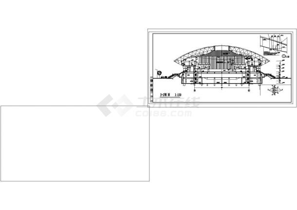 奥体中心建筑CAD图纸-图一