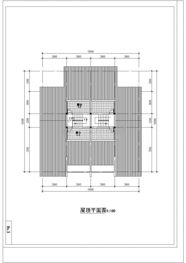 拼联式农民公寓住宅楼设计建筑施工cad图，共十二张-图二