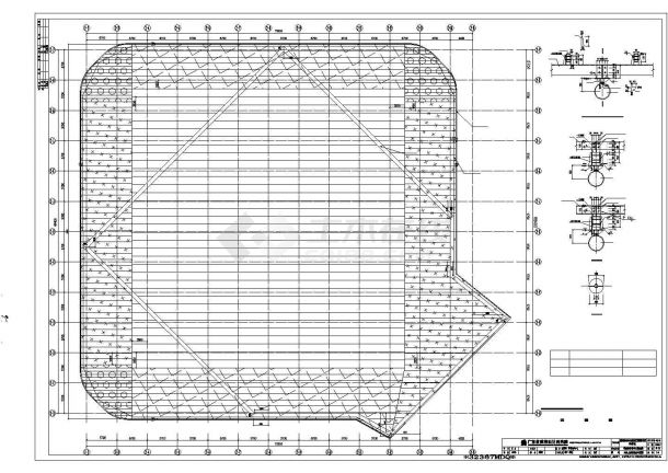 某经济区体育馆主体钢结构设计施工CAD图纸-图一
