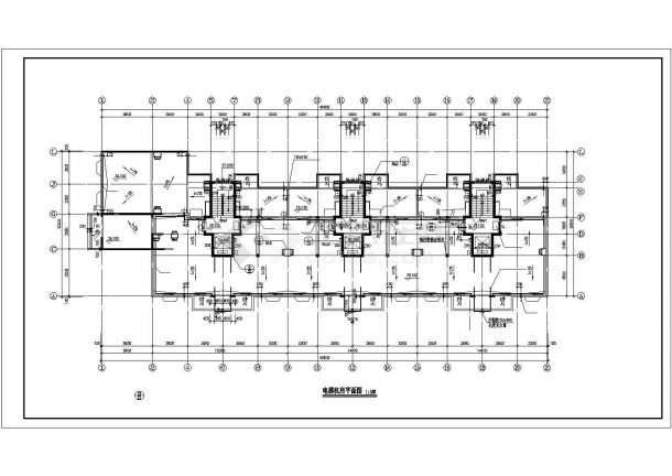 1.2万平米10层框混结构住宅楼平面设计CAD图纸（含机房层）-图一