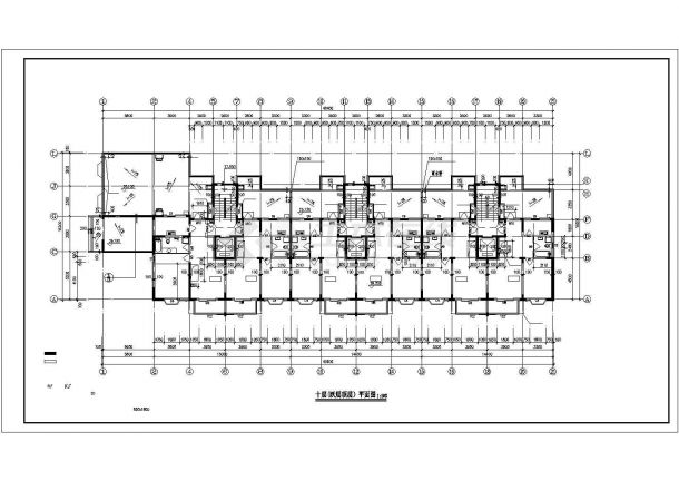 1.2万平米10层框混结构住宅楼平面设计CAD图纸（含机房层）-图二