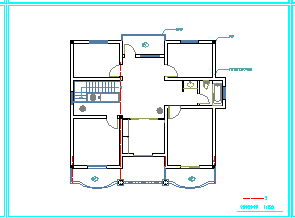 全套农村小别墅设计建筑cad施工图-图二