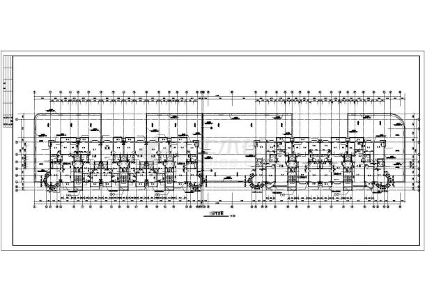 1.8万平米两栋11层框混结构连排商住楼建筑设计CAD图纸（1-2层商场）-图一