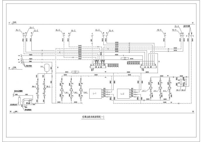 某空调水路系统CAD设计全套节点流程图_图1