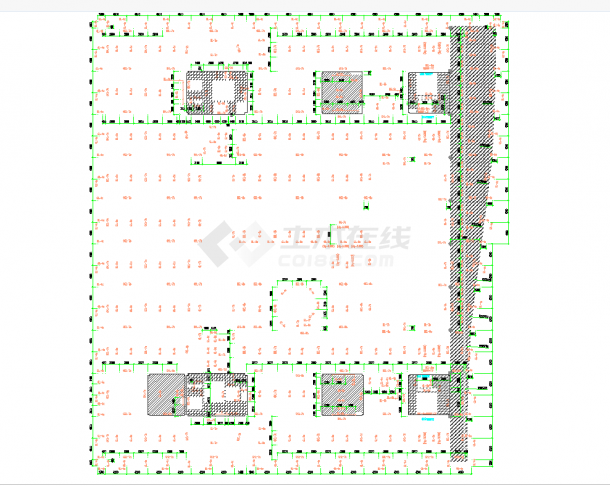 深圳美术馆图书馆项目全套建筑施工图-结构图书馆地上CAD图纸-图一