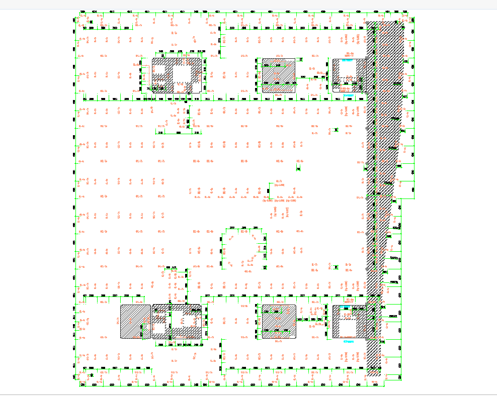 深圳美术馆图书馆项目全套建筑施工图-结构图书馆地上CAD图纸