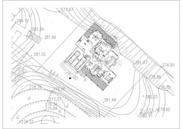 某二层带地下层框混结构现代风格别墅设计cad全套建筑施工图（含总平面图，带效果图）-图二