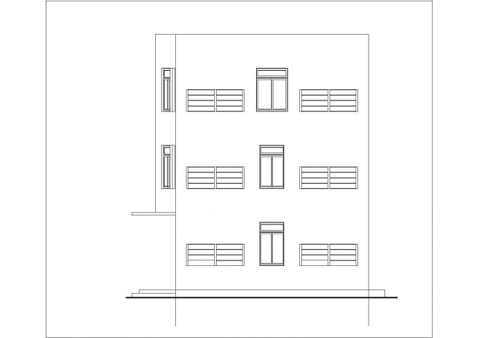 天津某工厂820平米3层砖混结构职工宿舍楼建筑设计CAD图纸_图1