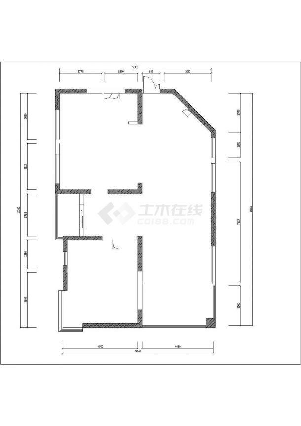 珠海市某新建小区140平米样板房全套装修设计CAD图纸-图一