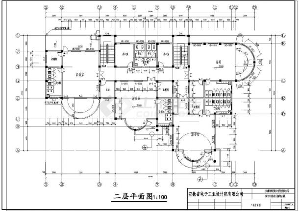 寿县某地三层幼儿园建筑设计施工图，共12张图纸-图二